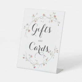 Polterabend Geschenke & Karten Blume Blush & Sage Sockelschild