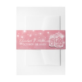 Polterabend Mason Jars String Light Pink Blume Einladungsbanderole