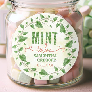 Polterabend Minze zum Wasserfarbenlederkranz Runder Aufkleber