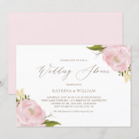 Polterabend Wasserfarbe Rosa Peonies