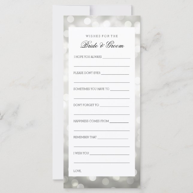 Polterabend wünscht Silberne Glitzer-Leuchten (Vorderseite)