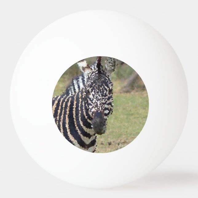 Poly Animals - Zebra Tischtennisball (Vorderseite)