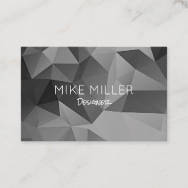 Poly Geometric Angles Gray Modern Cool Visitenkarte