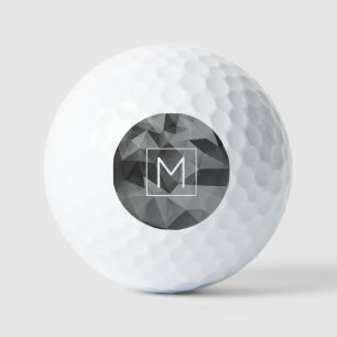 Poly Geometric Gray Monogram INITIAL Sports Cool Golfball