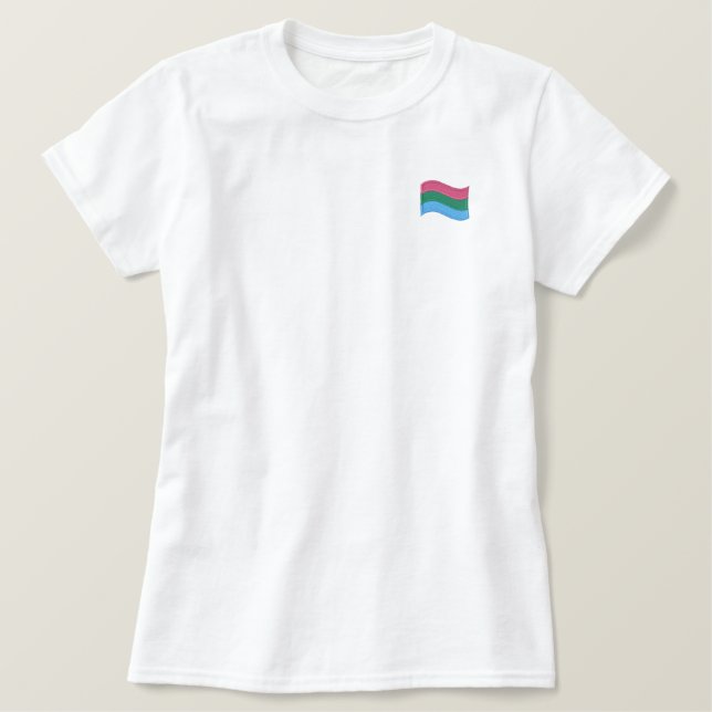 Poly Pride Besticktes T-Shirt (Design vorne)