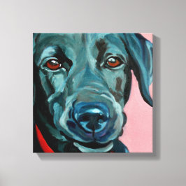 Poly the Black Labrador Retriever Dog Portrait Leinwanddruck