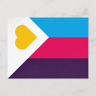 Polyamorie-Dreifarbenflagge Postkarte