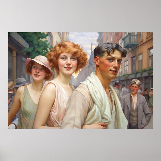 Polyamorose-Trias in der Innenstadt Poster (Vorne)