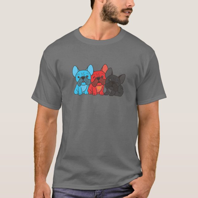 Polyamory Flag Pride Lgbtq Hunde Französischer Bul T-Shirt (Vorderseite)