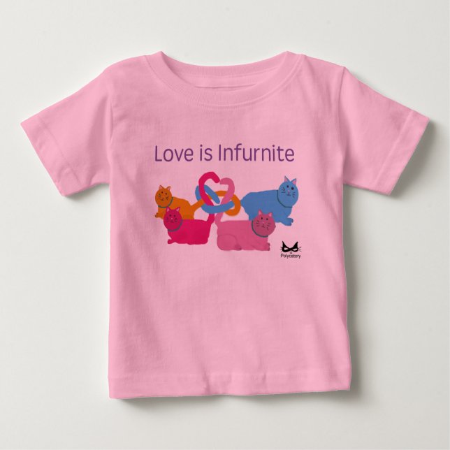 Polyamory Heart Cats Baby T-shirt (Vorderseite)