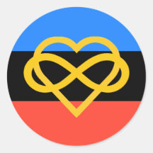 Polyamory-Pride-Circle-Aufkleber (Endlosherz)