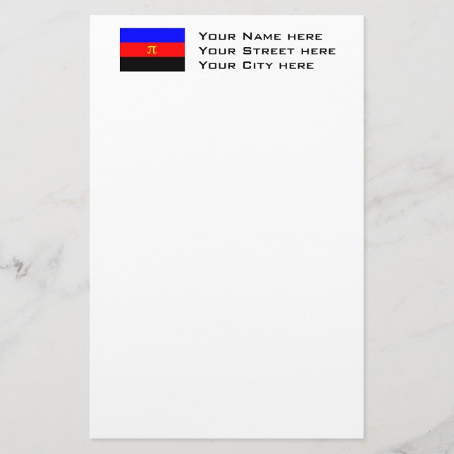 Polyamory-Stolperflagge Briefpapier (Vorderseite)