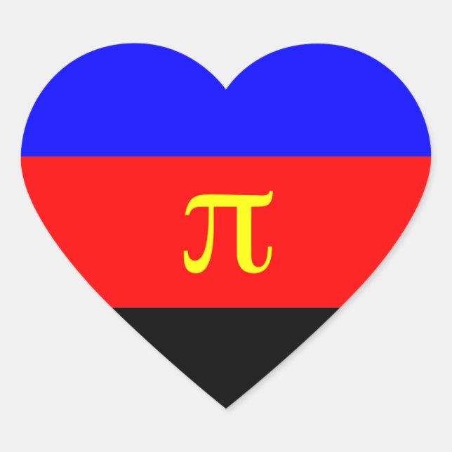 Polyamory-Stolperflagge Herz-Aufkleber (Vorderseite)