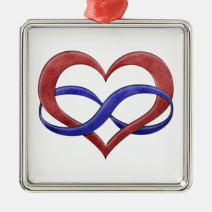 Polyamory Stolz-Unendlichkeits-Herz Silbernes Ornament