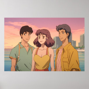 Polyamurer Triad 80er Jahre Retro Japanisch Poster