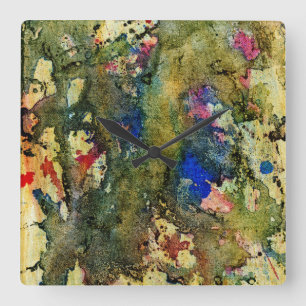 Polychromoptik #6 von Michael Moffa Quadratische Wanduhr