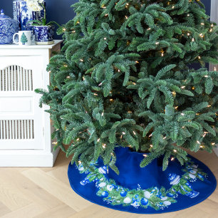 Polyester Brossé Jupon de sapin de Noël en céramique Chinoiserie Gi