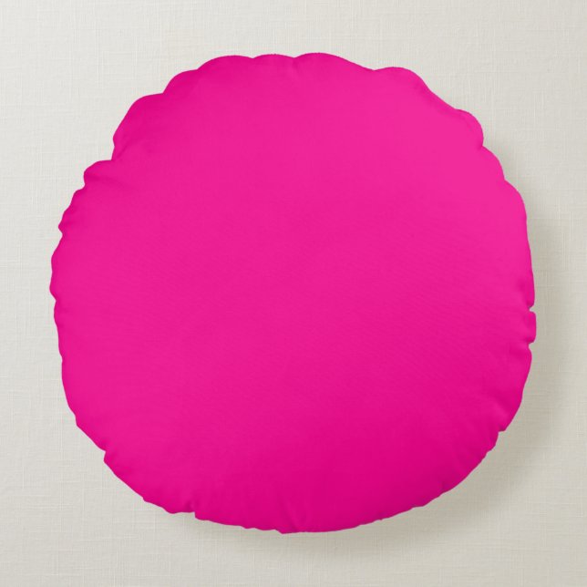 Polyester Rundwurfkissen (16"), hell rosa Rundes Kissen (Vorderseite)