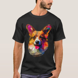 Polygon Abstrakt Geometric Pembroke Welsh Corgi Po T-Shirt