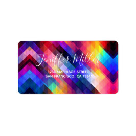 Polygon abstrakte Farbmuster Adressaufkleber