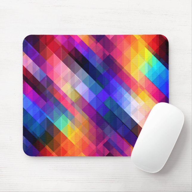 Polygon abstrakte Farbmuster Mousepad (Mit Mouse)