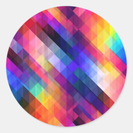 Polygon abstrakte Farbmuster Runder Aufkleber