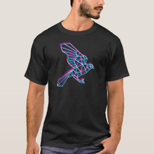 Polygon Bald Eagle Flying Ästhetische Anaglyph Ele T-Shirt