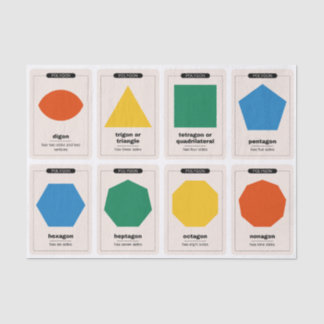 Polygon-Flashcards für Kinder – Lernen Sie Formen Seidenpapier