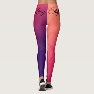 Polygon Geometrisch Lila Rosa Orange Verrückt Mode Leggings