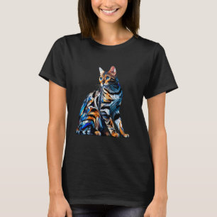Polygon-Kunst Bengal-Katze T-Shirt