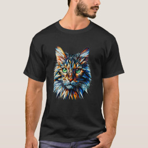 Polygon-Kunst Bengal-Katze T-Shirt