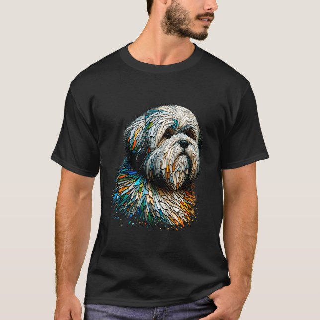 Polygon Kunst Lhasa Apso T-Shirt (Vorderseite)