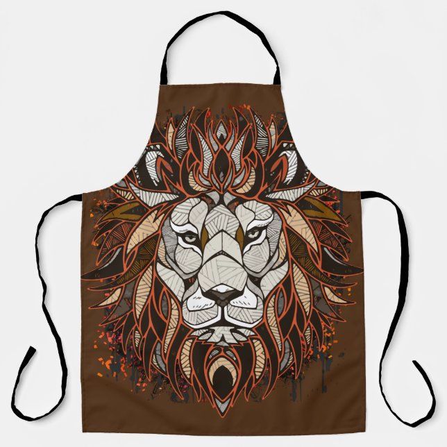 Polygon Lion | Farblich Zeichnend | Lion Schürze (Vorderseite)