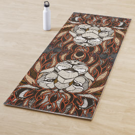 Polygon Lion | Farblich Zeichnend | Lion Yoga Mat Yogamatte