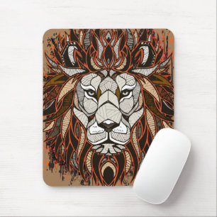 Polygon Lion Mousepad Farblich Zeichnend Löwe