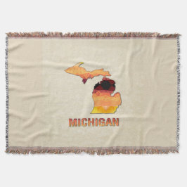 Polygon-Mosaik-Pergament-Karte MICHIGAN Decke