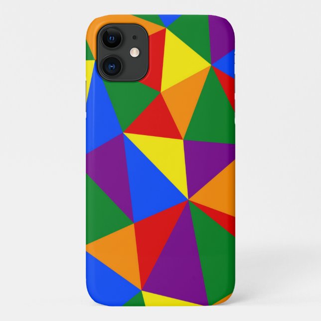 Polygon-Regenbogenmuster Case-Mate iPhone Hülle (Rückseite)