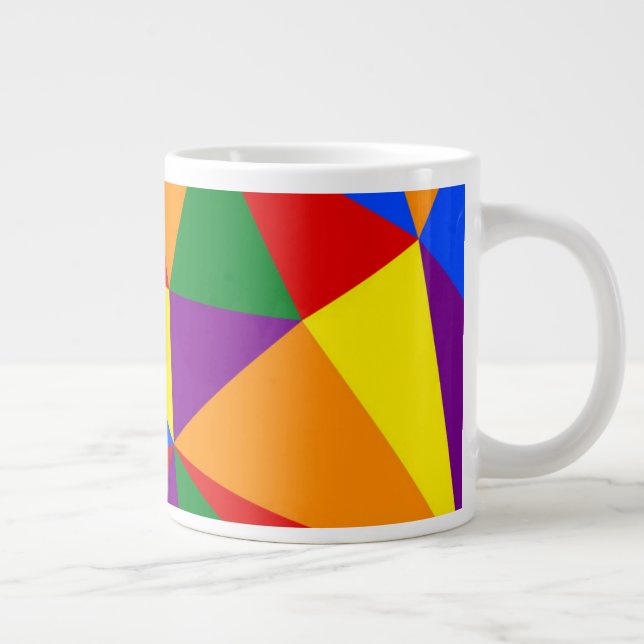Polygon-Regenbogenmuster Jumbo-Tasse (Rechts)