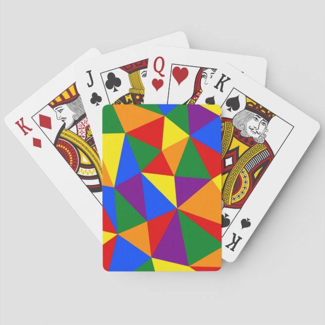 Polygon-Regenbogenmuster Spielkarten (Rückseite)