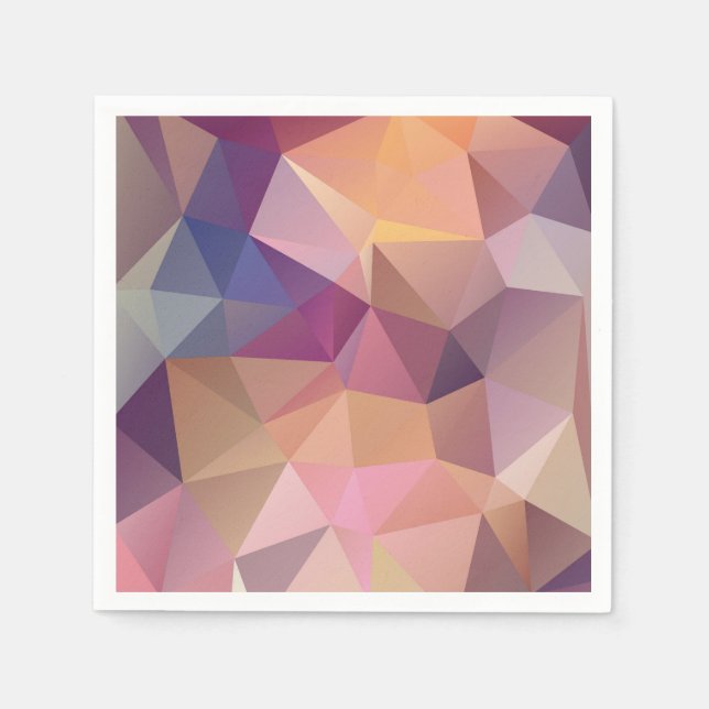 Polygon rosa lila gelber Hintergrund . Serviette (Vorderseite)