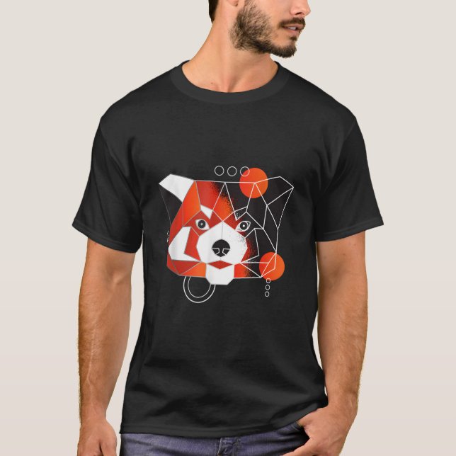 Polygon Roter Panda Minimal T-Shirt (Vorderseite)