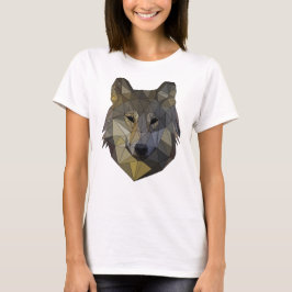 Polygon Wolf dreieckige Mosaik Formen Polyart T-Shirt