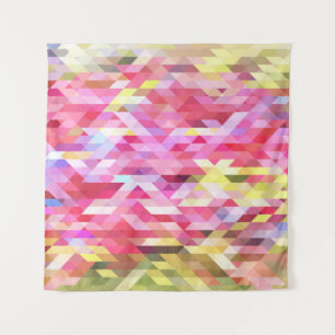 Polygonal digital, rosa abstrakt Vintag. Wandteppich