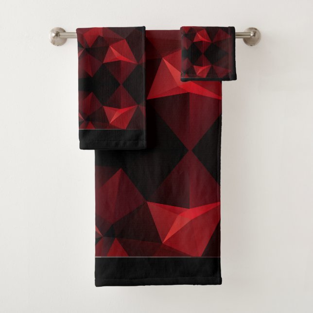Polygonal, noir et rouge (En situation)