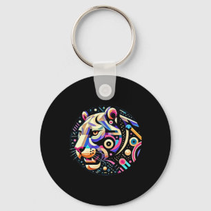 Polygonal Panther Sticker Schlüsselanhänger