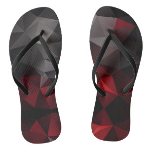 Polygonal , schwarz und rot flip flops