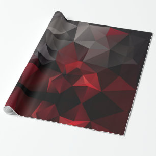 Polygonal , schwarz und rot geschenkpapier
