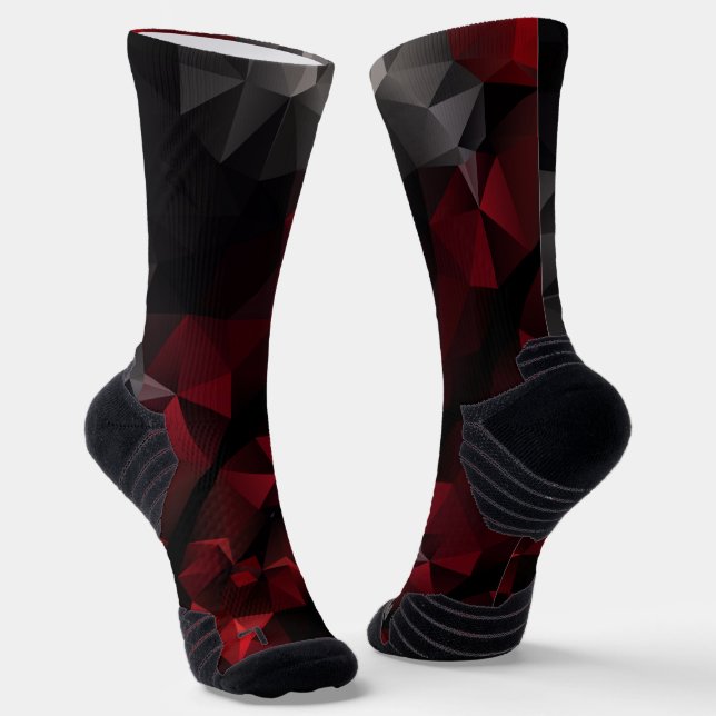 Polygonal , schwarz und rot socken (Gewinkelt)