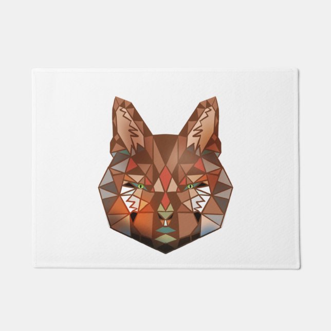 Polygonale bunte Katze Originalkunstwerke essenzie Fußmatte (Vorderseite)