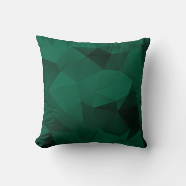 Polygonale Dreiecke geometrische Farben, grün bedr Kissen (Vorderseite)